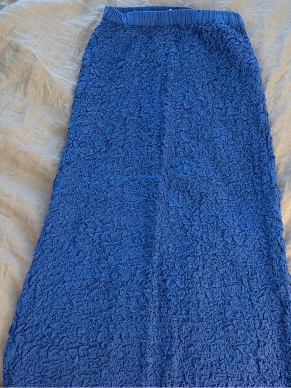 Free People Cobalt Blue Textured Maxi Skirt & Crop Cardigan Set - Picture 3 of 3